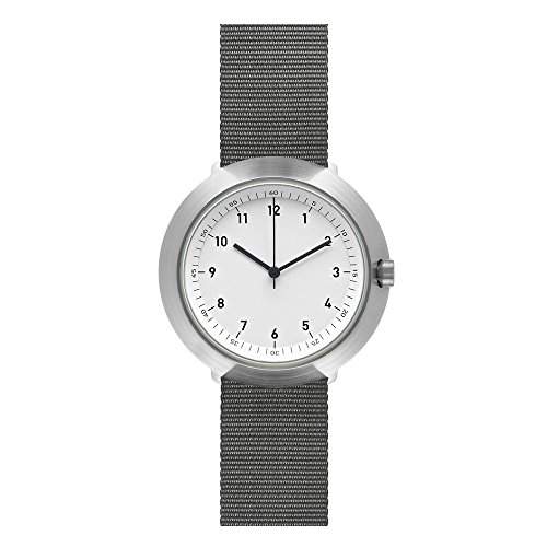 Normal Timepieces - Fuji - Edelstahl Gebuerstet Weiss Nylon Grau Unisex Uhren