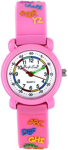 Pacific Time Kinder-Armbanduhr ABC Analog Quarz rosa 21550