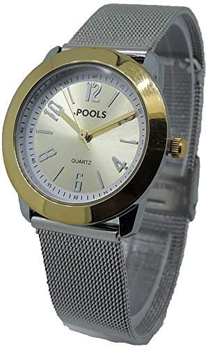 POOLS Damen-Armbanduhr Analog Quarz Edelstahl 1240