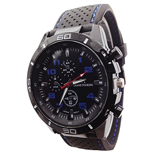 Maenner Armbanduhr GT Maenner Armbanduhr Silikon Uhr Mann Sport Uhr Beilaeufige Uhren Radfahren Analoge Armbanduhr blau schwarz