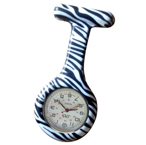 Jas Unisex Krankenschwestern Revers Armbanduhr Silikon Infektionskontrolle Zebra