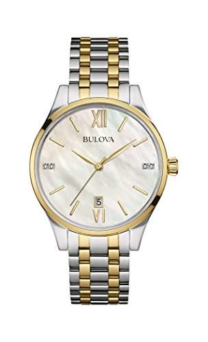 Bulova Damen-Armbanduhr Diamonds Analog Quarz Edelstahl 98S149