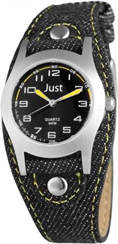 Just Watches Unisex-Armbanduhr Analog Quarz Textil 48-S0010-BK-YL