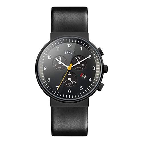 Braun Herren-Armbanduhr XL BN0035BKBKG Chronograph Leder