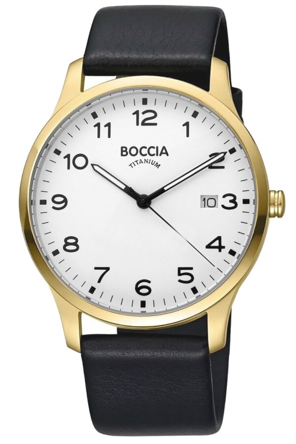 Boccia 3620-08 Herrenuhr Titan Vergoldet