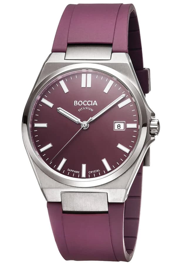 Boccia 3667-03 Herrenuhr Titan Weinrot