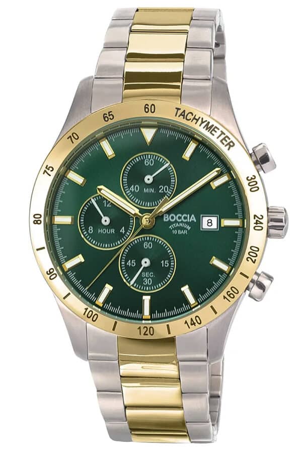 Boccia 3739-05 Herren-Chronograph Titan Grün