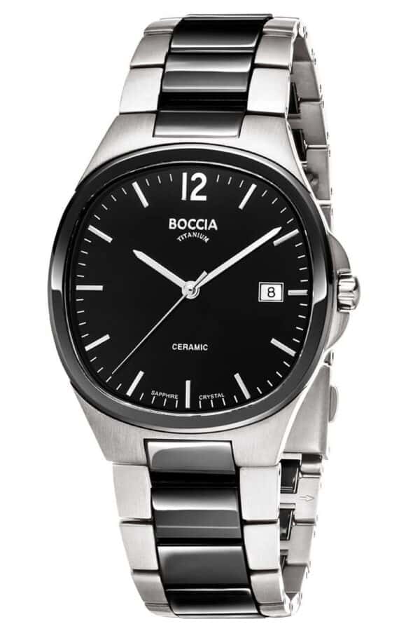 Boccia 3668-01 Herrenuhr Titan/Keramik Schwarz