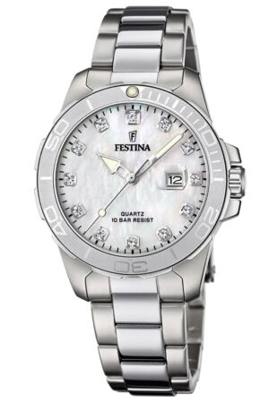 Festina F20503/1 Damenarmbanduhr Stahl/Perlmutt