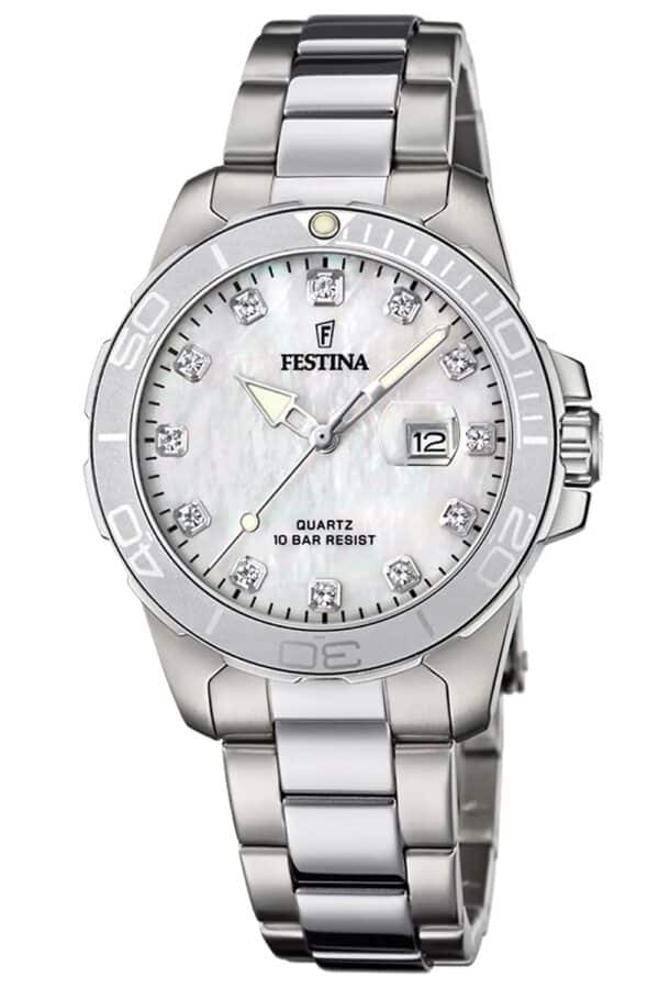 Festina F20503/1 Damenarmbanduhr Stahl/Perlmutt