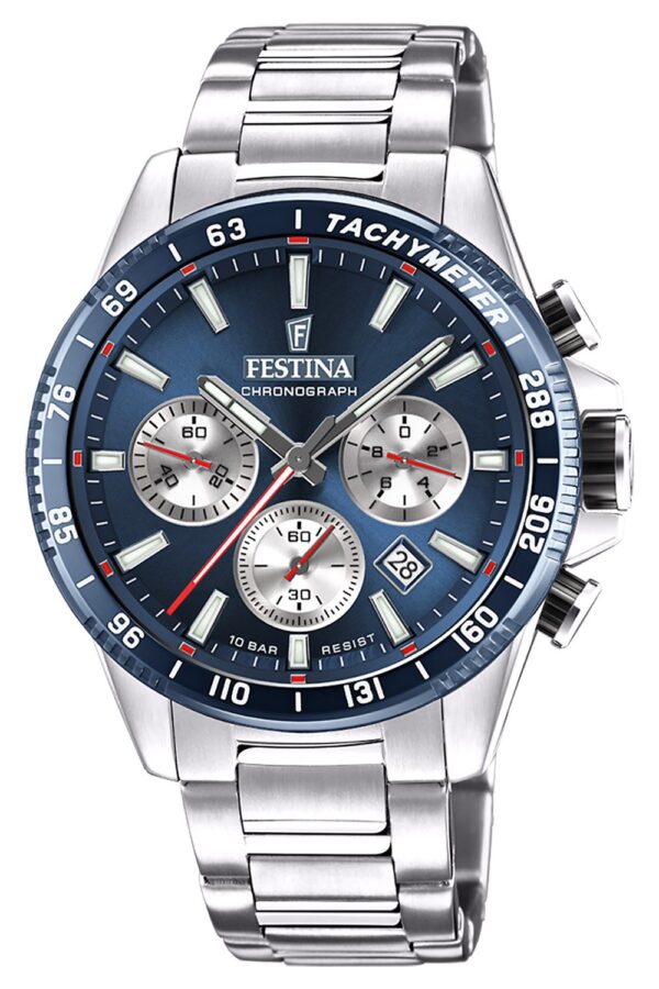 Festina F20560/2 Herrenuhr Chronograph Stahl/Dunkelblau