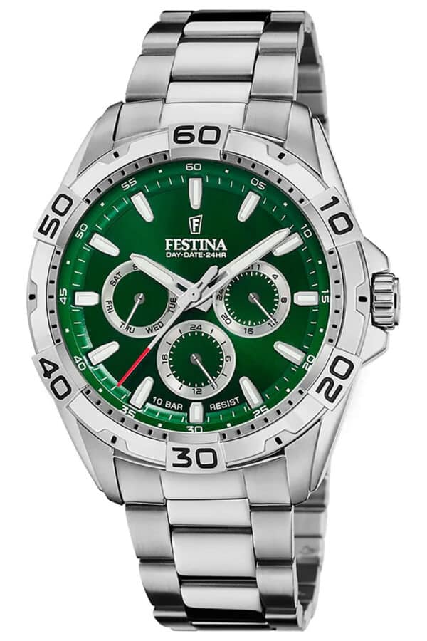 Festina F20623/3 Herren-Multifunktionsuhr Stahl/Grün