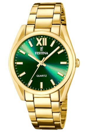 Festina F20640/9 Damenuhr Quarz Goldfarben/Grün