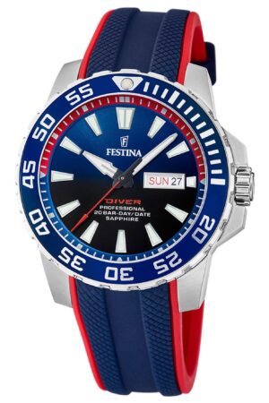 Festina F20662/1 Herren-Taucheruhr Blau/Rot