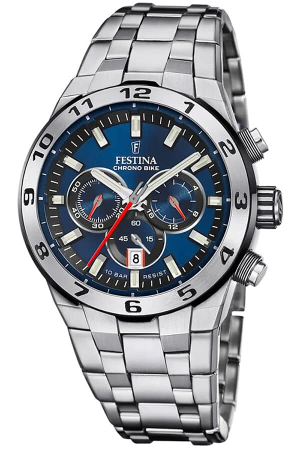 Festina F20670/1 Herrenuhr Chronograph Stahl/Blau