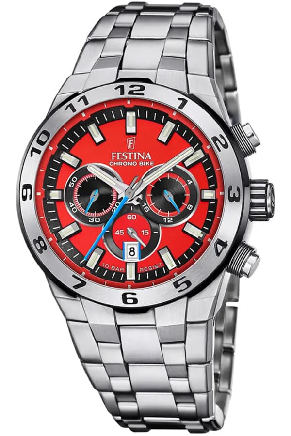 Festina F20670/5 Herren-Chronograph Stahl/Rot