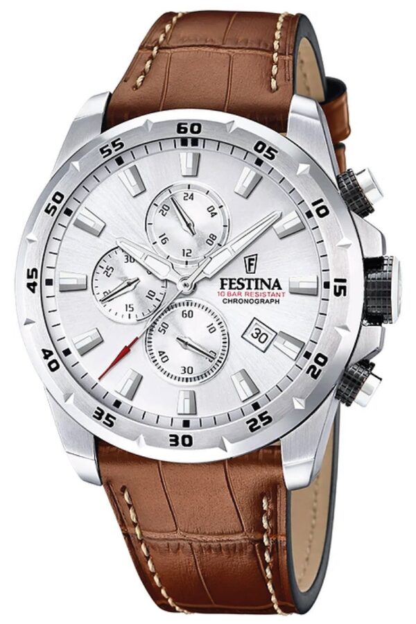 Festina F20692/1 Herrenuhr Chronograph Braun/Silberfarben