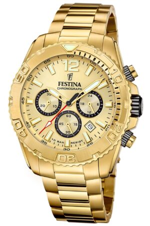 Festina F20684/1 Herrenuhr Chronograph Goldfarben