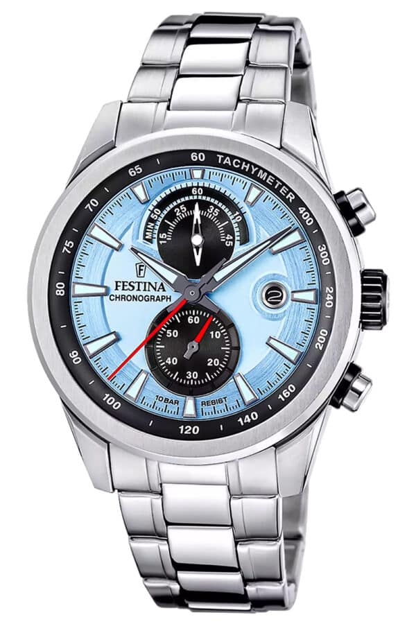 Festina F20694/2 Herren-Chronograph Stahl/Hellblau