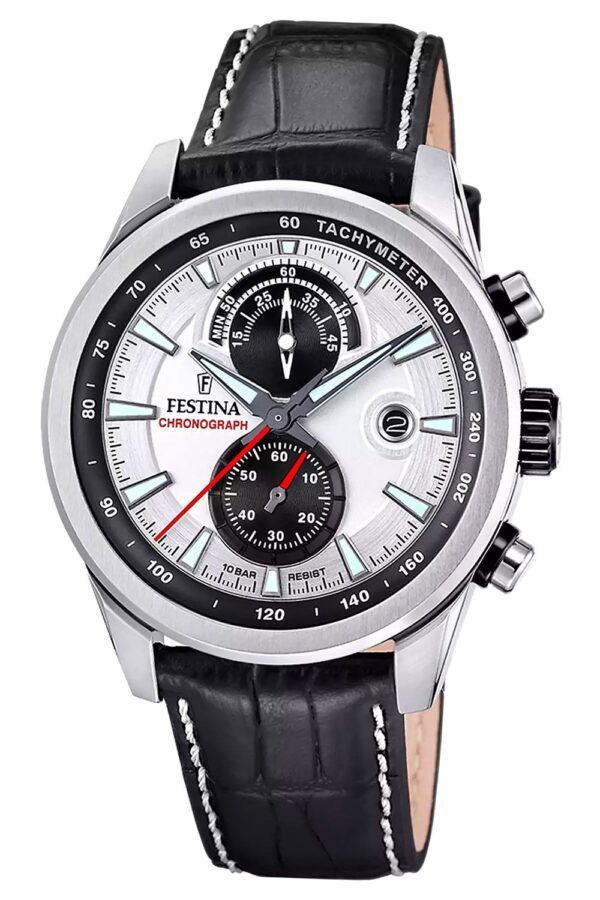 Festina F20695/1 Herrenuhr Chronograph Schwarz/Silberfarben