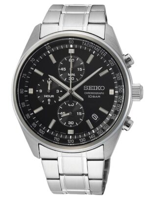 Seiko SSB379P1 Chronograph Herrenuhr Schwarz