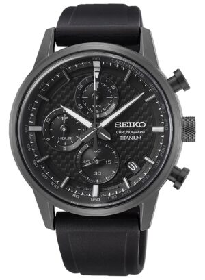 Seiko SSB393P1 Herrenuhr Chronograph Titan Schwarz