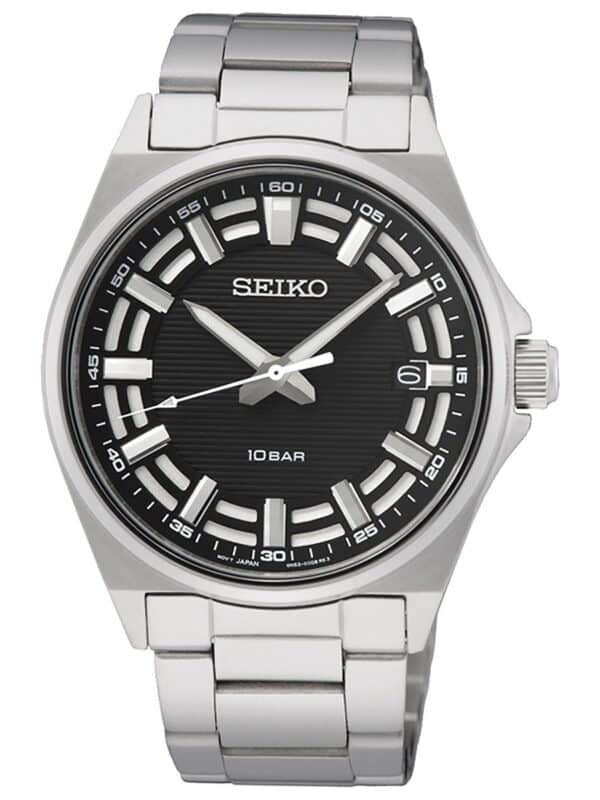 Seiko SUR505P1 Herren-Armbanduhr Quarz Stahl/Schwarz