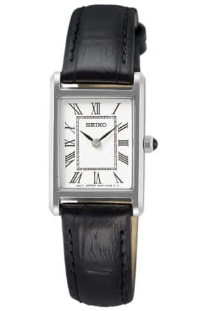 Seiko SWR053P1 Damen-Armbanduhr mit Lederband Schwarz