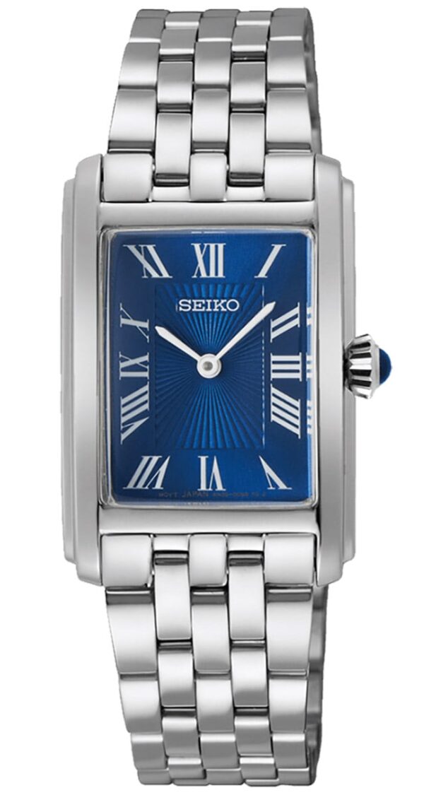 Seiko SWR085P1 Damen-Armbanduhr Rechteckig Stahl/Blau