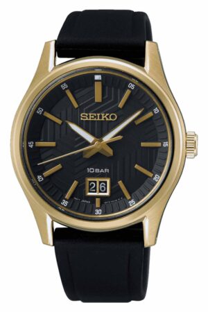 Seiko SUR560P1 Herrenuhr Quarz Schwarz/Goldfarben mit Saphirglas