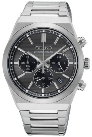 Seiko SSB455P1 Herren-Armbanduhr Chronograph Stahl/Grau