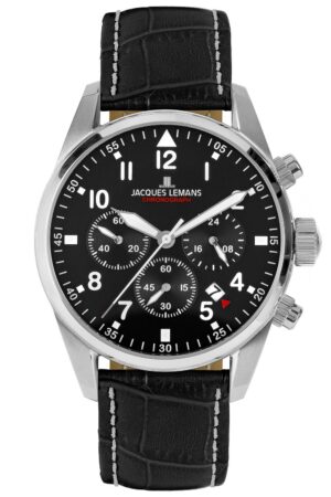 Jacques Lemans 42-2A Herrenuhr Chronograph Barcelona Schwarz