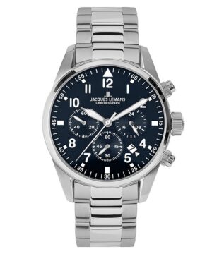 Jacques Lemans 42-2D Herren-Chronograph Barcelona Stahl/Blau