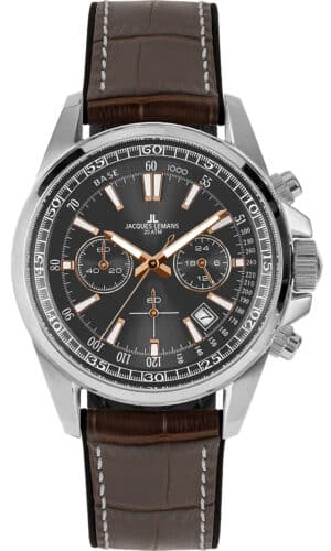 Jacques Lemans 1-2117W Herrenuhr Chronograph Liverpool Braun/Grau