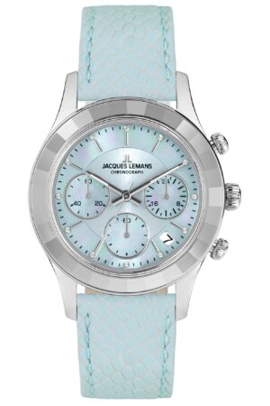 Jacques Lemans 1-2151C Damen-Chronograph Hellblau