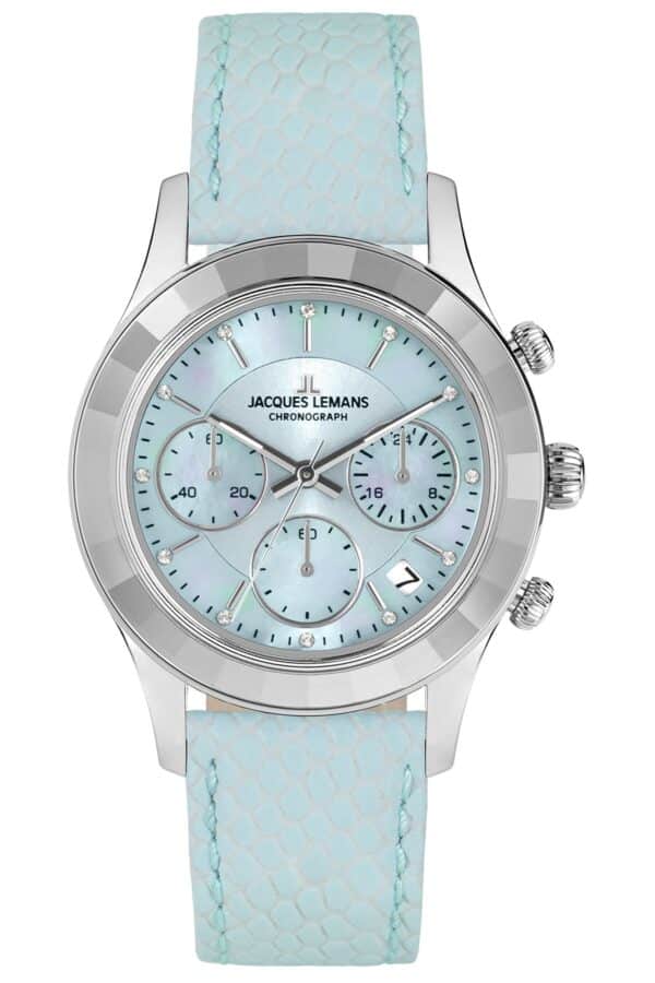 Jacques Lemans 1-2151C Damen-Chronograph Hellblau