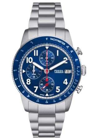 Fossil FS6047 Herrenuhr Sport Tourer Chronograph Stahl/Blau