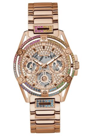 Guess GW0464L5 Damenuhr Queen Multifunktion Roségoldfarben/Regenbogen