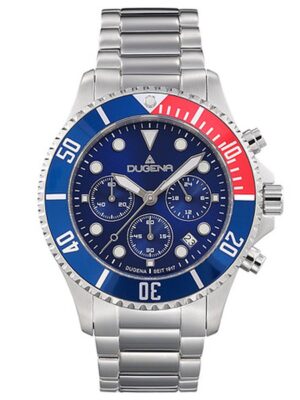 Dugena 4461105 Herrenuhr Diver XL Chrono Blau/Rot