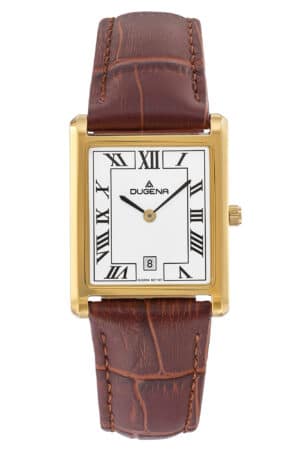 Dugena 4461119 Unisex-Uhr Quadra Classica Braun/Goldfarben