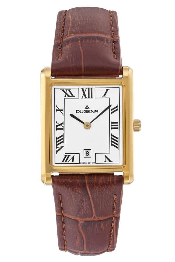 Dugena 4461119 Unisex-Uhr Quadra Classica Braun/Goldfarben