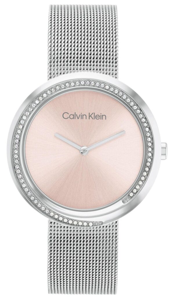 Calvin Klein 25200149 Damenuhr Twisted Bezel Stahl/Rosafarben