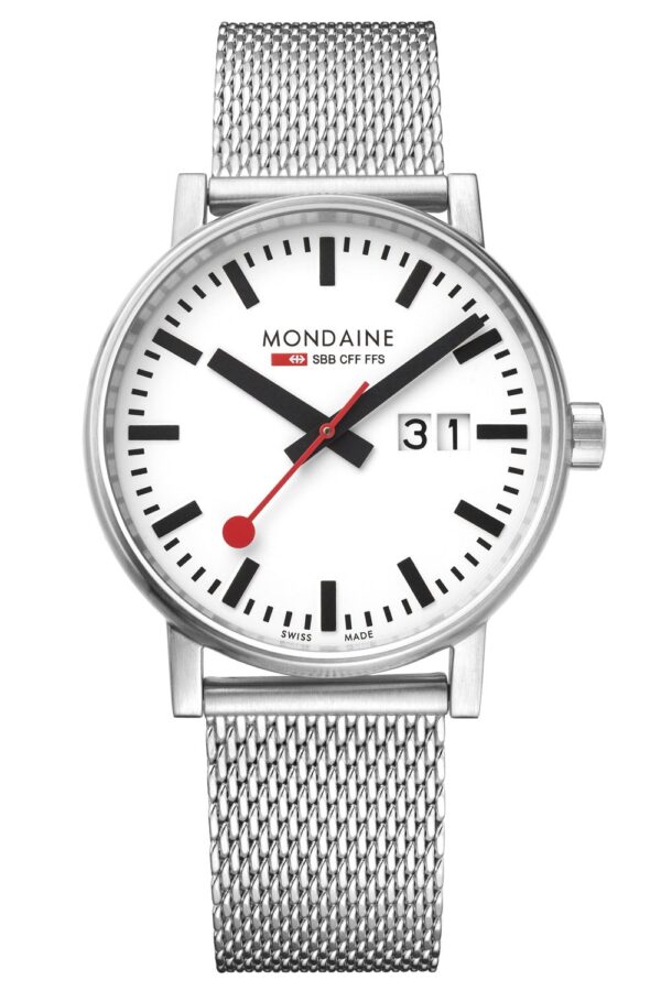 Mondaine MSE.40210.SM Herrenuhr mit Mesh-Armband evo2