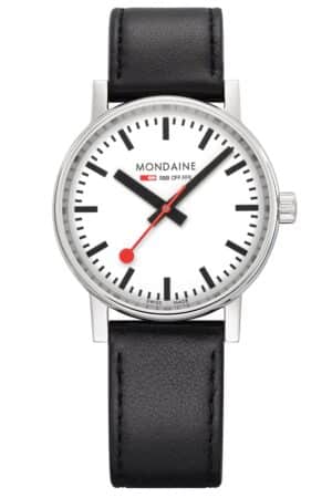 Mondaine MSE.35110.LBV Unisex Armbanduhr evo2 Schwarz 35 mm