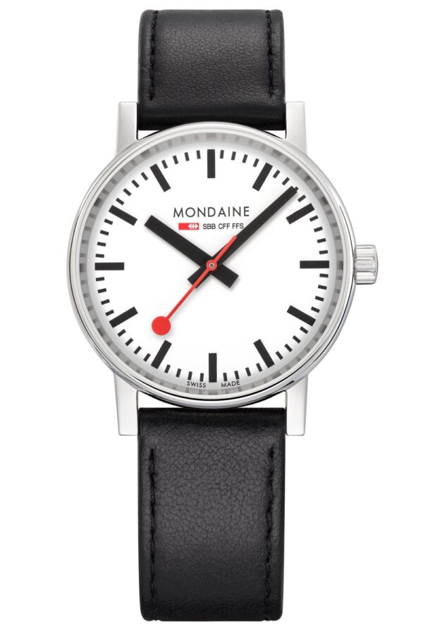 Mondaine MSE.35110.LBV Unisex Armbanduhr evo2 Schwarz 35 mm