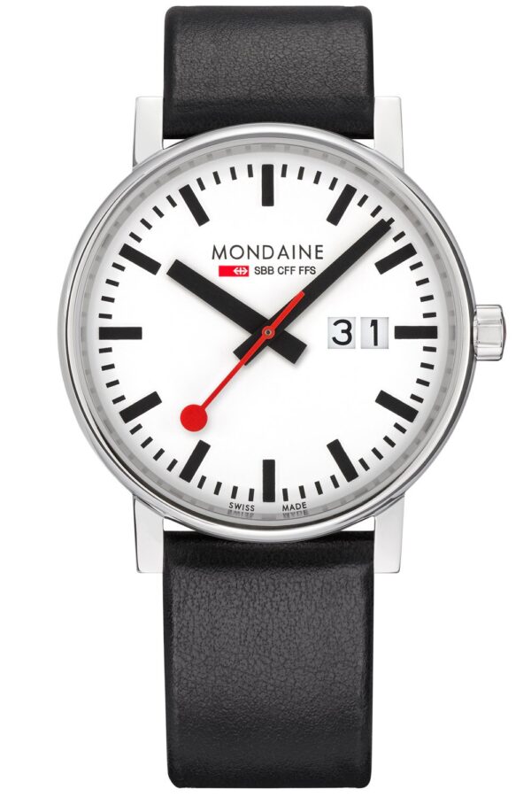 Mondaine MSE.40210.LBV Herrenuhr evo2 Großdatum Schwarz 40 mm