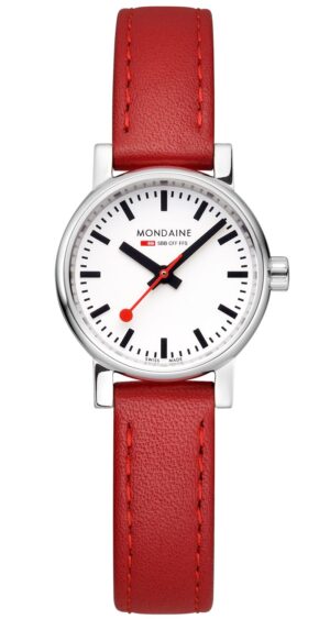 Mondaine MSE.26110.LCV Damen-Armbanduhr evo2 Rot 26 mm