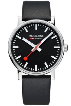 Mondaine MSE.43120.LB Herrenuhr evo2 Schwarz 43 mm