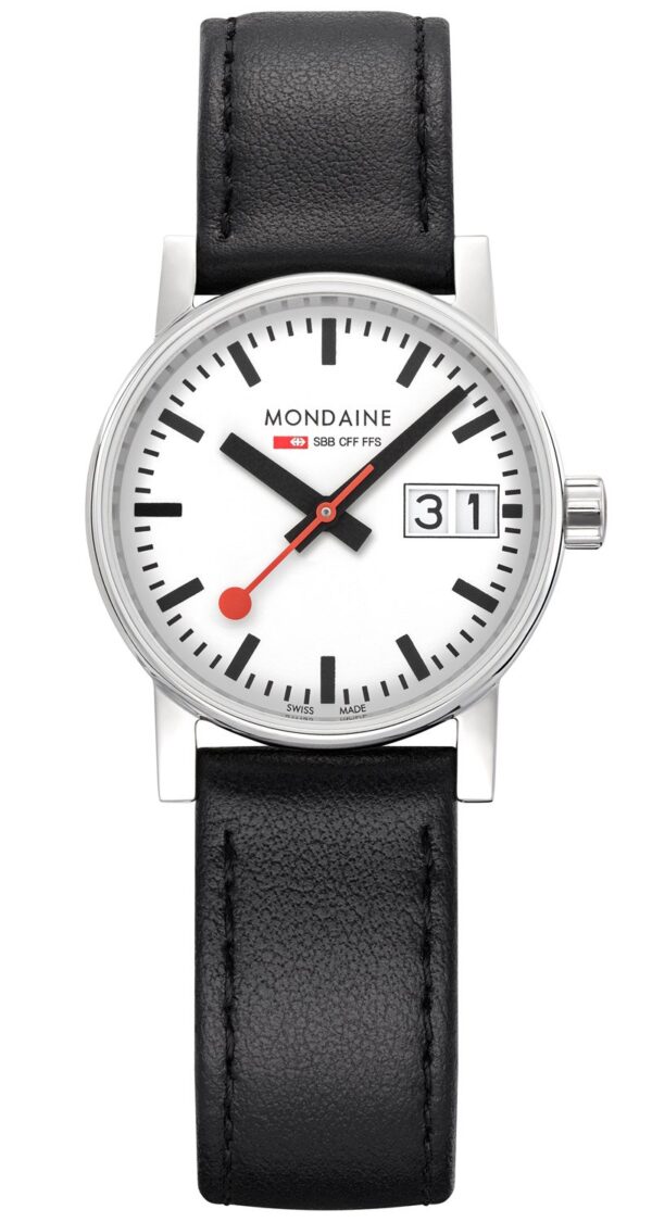 Mondaine MSE.30210.LBV Damenuhr evo2 Großdatum Schwarz 30 mm