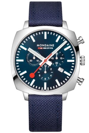 Mondaine MSL.41440.LD.SET Herren-Chronograph Grand Cushion Set Blau 41 mm